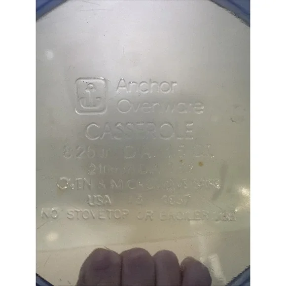 Vintage Anchor Hocking Casserole Dish USA Cobalt Blue Ovenware 1.5 Qt with Lid - Picture 3 of 4